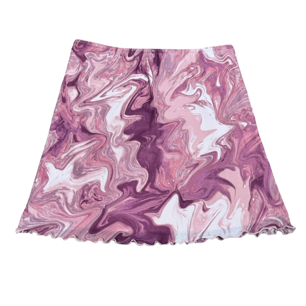 Urban Outfitters Retro Purple Marble Swirl Y2K Mini Skirt Size Medium